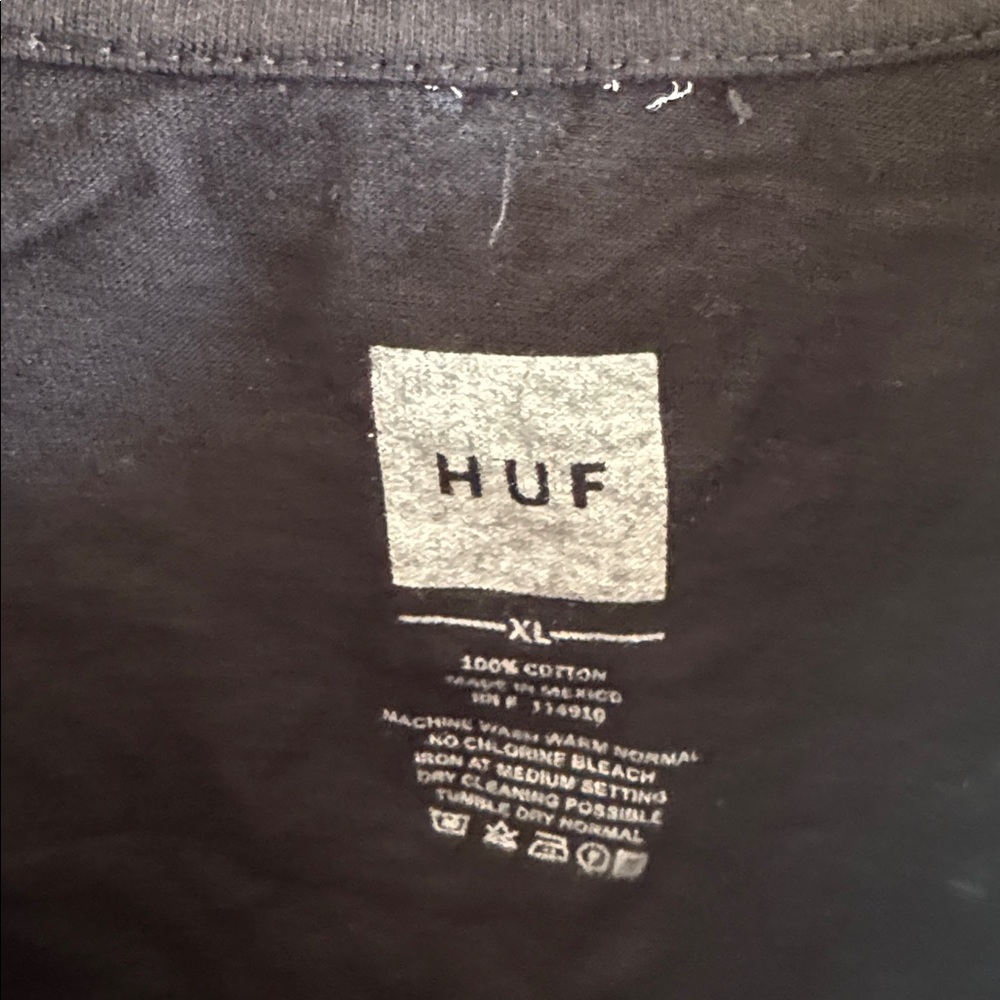 HUF Men’s Size XL Black Camouflage Graphic T-Shirt 100% Cotton Skater Style Tee - Picture 4 of 4